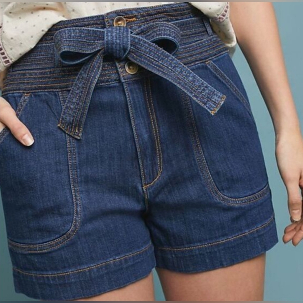 Anthropologie Pilcro belted palazzo shorts